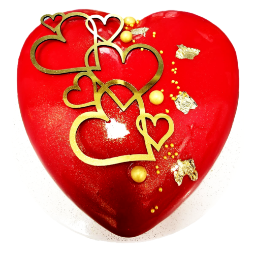 Tort Inimă – Mousse de ciocolată, cremă fină de vanilie